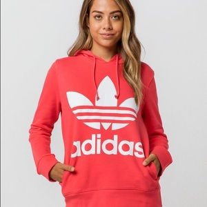 Adidas Hot Pink Trefoil Hoodie